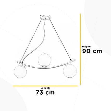 ONLI - Підвісна люстра TRIO 3xE14/6W/230V білий