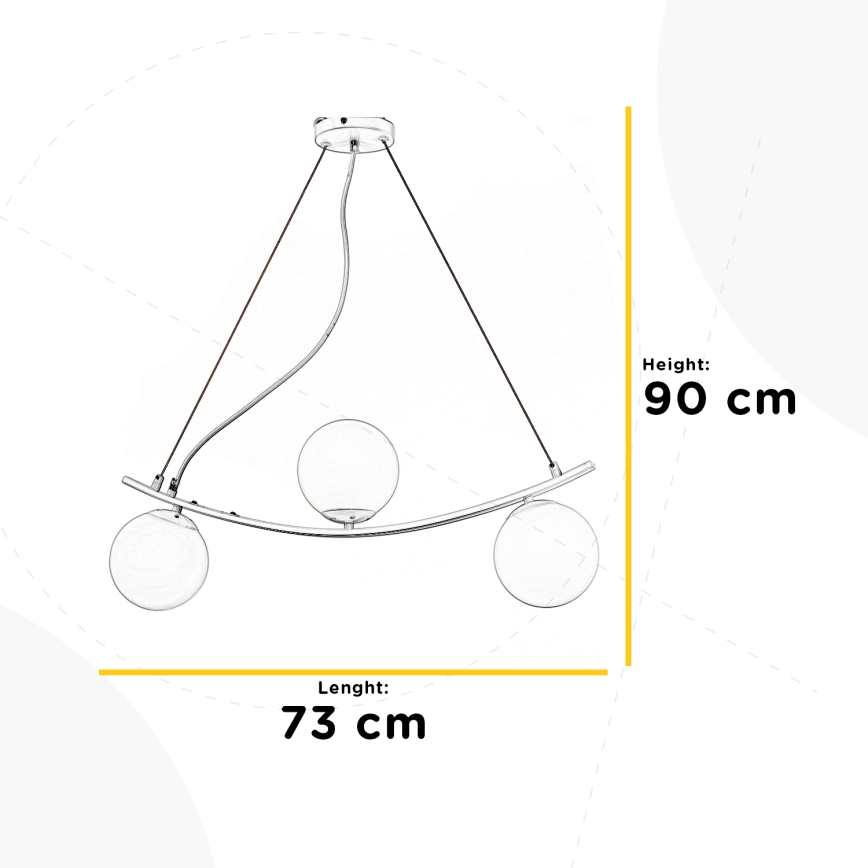 ONLI - Підвісна люстра TRIO 3xE14/6W/230V білий