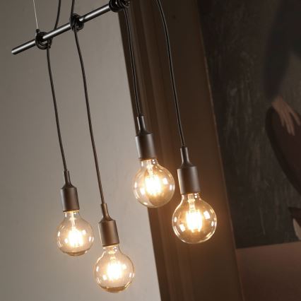 ONLI - Підвісна люстра WIRE 4xE27/15W/230V чорний