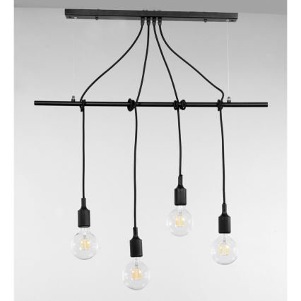 ONLI - Підвісна люстра WIRE 4xE27/15W/230V чорний