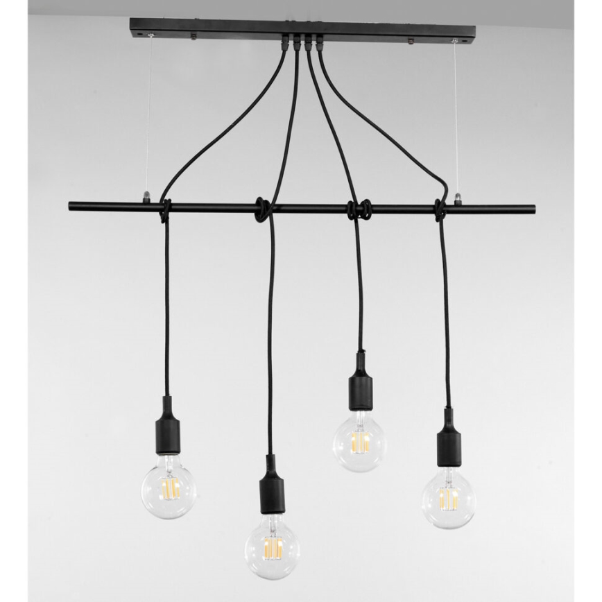 ONLI - Підвісна люстра WIRE 4xE27/15W/230V чорний