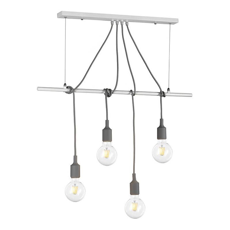 ONLI - Підвісна люстра WIRE 4xE27/15W/230V сірий/білий