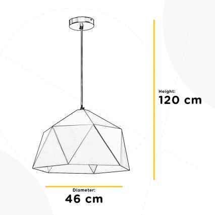 ONLI - Підвісна люстра YONG 1xE27/22W/230V чорний діаметр 46 см