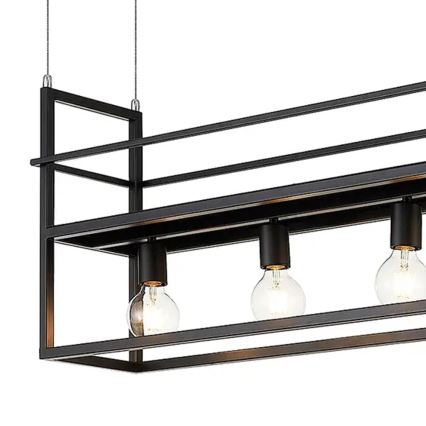ONLI - Підвісна люстра з поличкою JEFFER 4xE27/22W/230V чорний