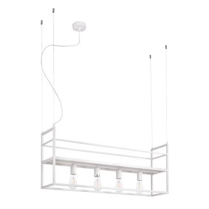 ONLI - Підвісна люстра з поличкою JEFFER 4xE27/22W/230V білий