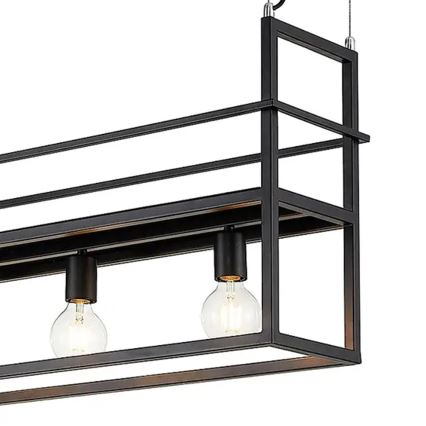 ONLI - Підвісна люстра з поличкою JEFFER 4xE27/22W/230V чорний