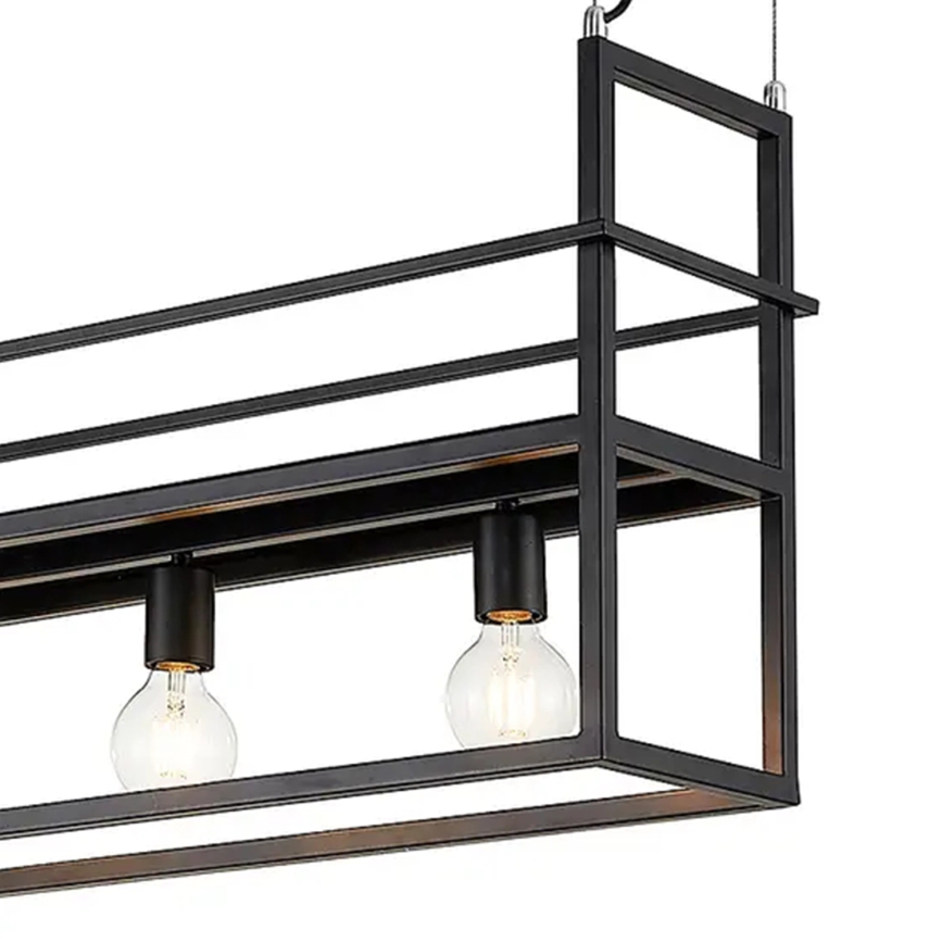 ONLI - Підвісна люстра з поличкою JEFFER 4xE27/22W/230V чорний