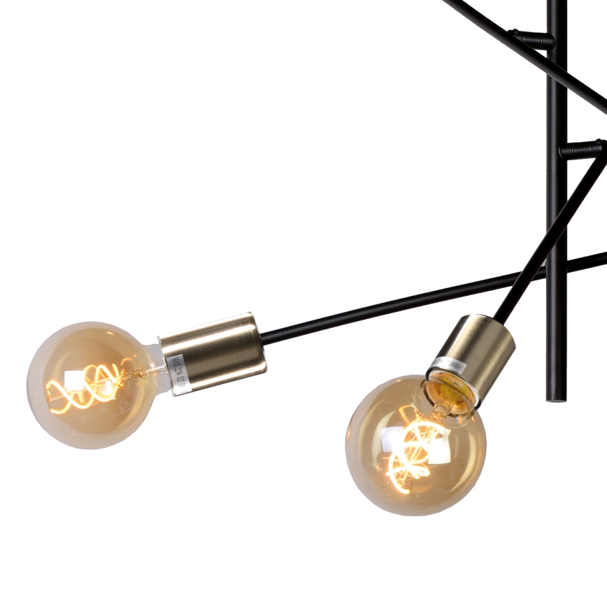 ONLI - Подвесная люстра CROSS 6xE27/22W/230V черный/латунь