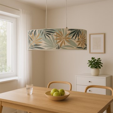 ONLI - Подвесная люстра FLORA 2xE27/22W/230V зеленый/золотистый
