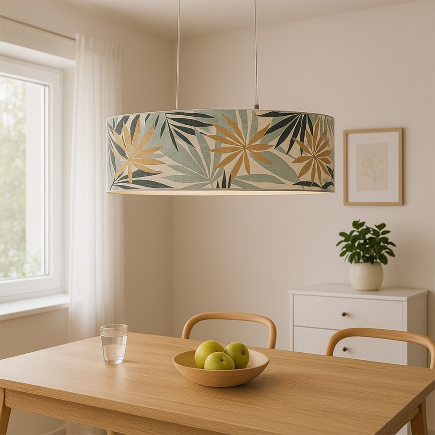 ONLI - Подвесная люстра FLORA 2xE27/22W/230V зеленый/золотистый