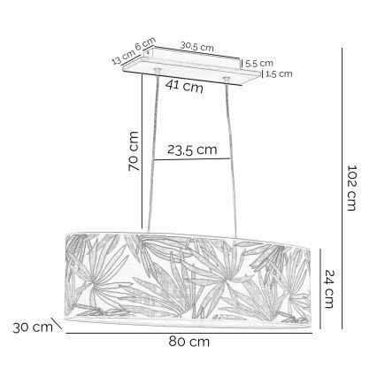 ONLI - Подвесная люстра FLORA 2xE27/22W/230V зеленый/золотистый