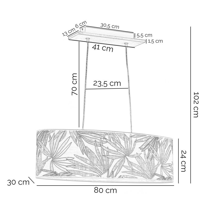 ONLI - Подвесная люстра FLORA 2xE27/22W/230V зеленый/золотистый