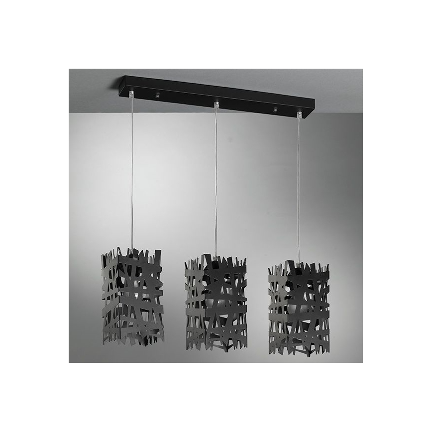 ONLI - Подвесная люстра FORESTA 3xE27/15W/230V черный