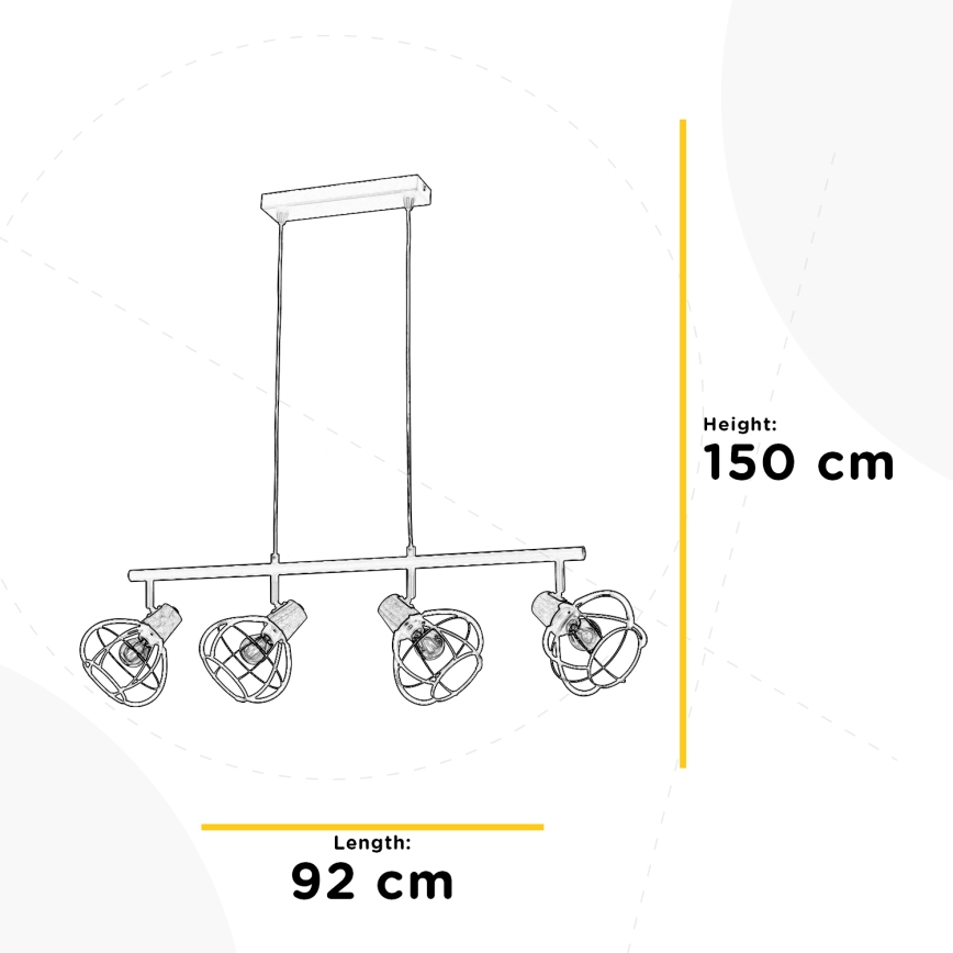 ONLI - Подвесная люстра GINGER 4xE14/6W/230V