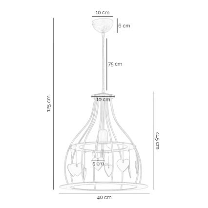 ONLI - Подвесная люстра LEONILDE 1xE27/15W/230V бежевый