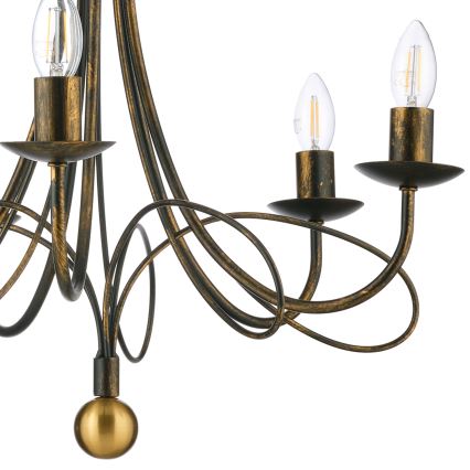 ONLI - Подвесная люстра на цепи MILVIA 5xE14/6W/230V бронзовая