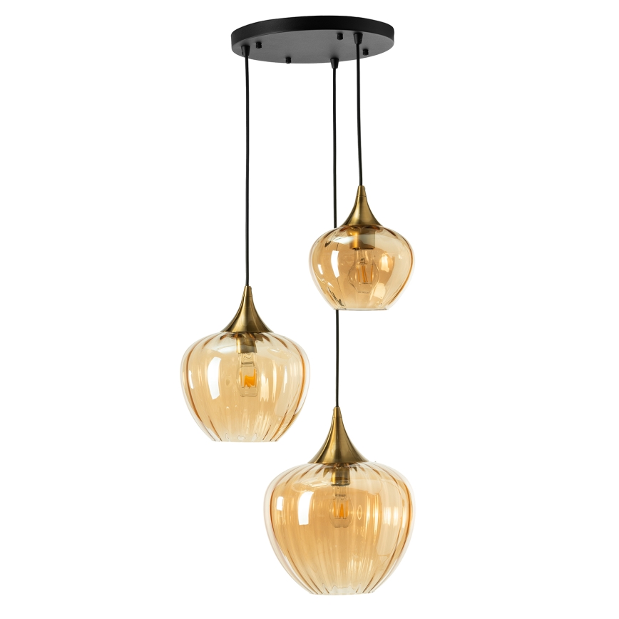 ONLI - Подвесная люстра на тросе ELIDE 3xE27/15W/230V черный/медный