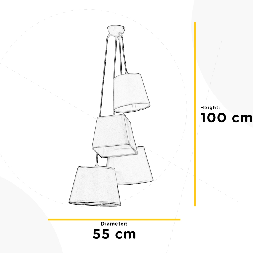 ONLI - Подвесная люстра NINETTA 4xE14/6W/230V