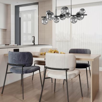 ONLI - Подвесная люстра PALOMA 10xG9/10W/230V черный/дымчатый