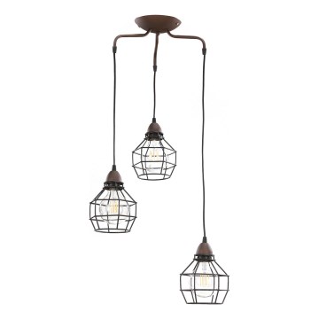 ONLI - Подвесная люстра SPIDER 3xE27/15W/230V черный/коричневый