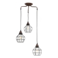 ONLI - Подвесная люстра SPIDER 3xE27/15W/230V черный/коричневый