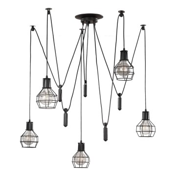 ONLI - Подвесная люстра SPIDER 5xE27/15W/230V паук черный