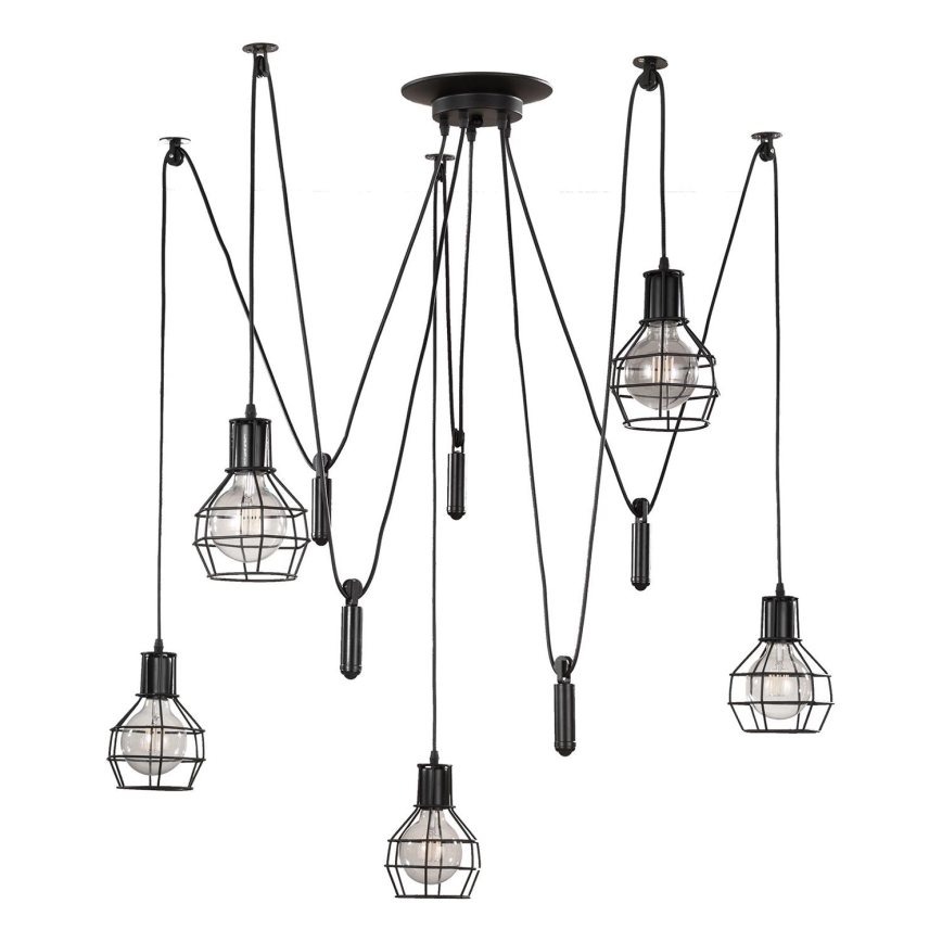 ONLI - Подвесная люстра SPIDER 5xE27/15W/230V паук черный