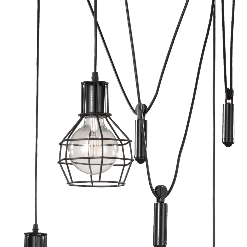 ONLI - Подвесная люстра SPIDER 5xE27/15W/230V паук черный