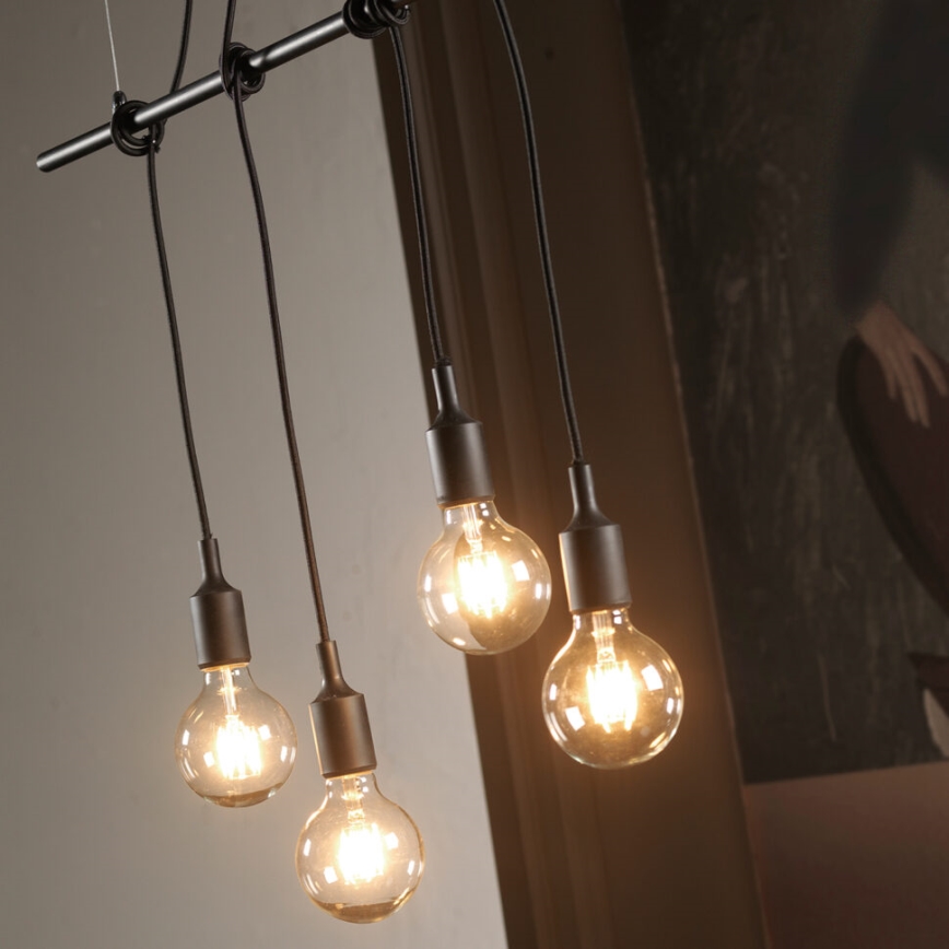 ONLI - Подвесная люстра WIRE 4xE27/15W/230V черный