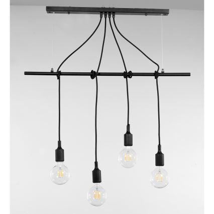 ONLI - Подвесная люстра WIRE 4xE27/15W/230V черный