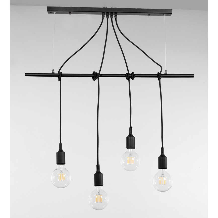 ONLI - Подвесная люстра WIRE 4xE27/15W/230V черный