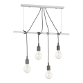 ONLI - Подвесная люстра WIRE 4xE27/15W/230V серый/белый