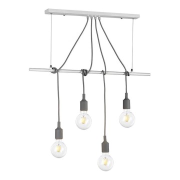 ONLI - Подвесная люстра WIRE 4xE27/15W/230V серый/белый