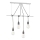 ONLI - Подвесная люстра WIRE 4xE27/15W/230V серый/белый