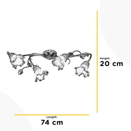 ONLI - Потолочный светильник ARIANNA 4xE14/6W/230V бронзовый