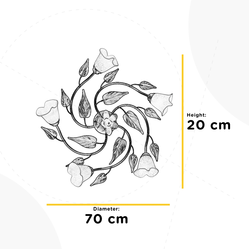 ONLI - Потолочный светильник MIRANDA 5xE14/6W/230V