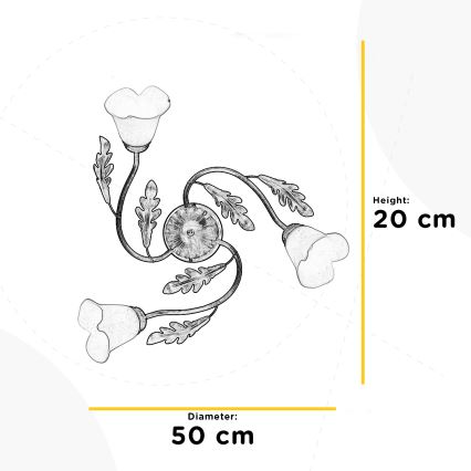 ONLI - Потолочный светильник QUERCIA 3xE14/6W/230V