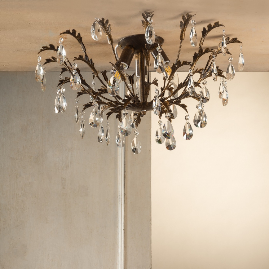 ONLI - Потолочный светильник TERESA 3xE14/6W/230V бронзовый