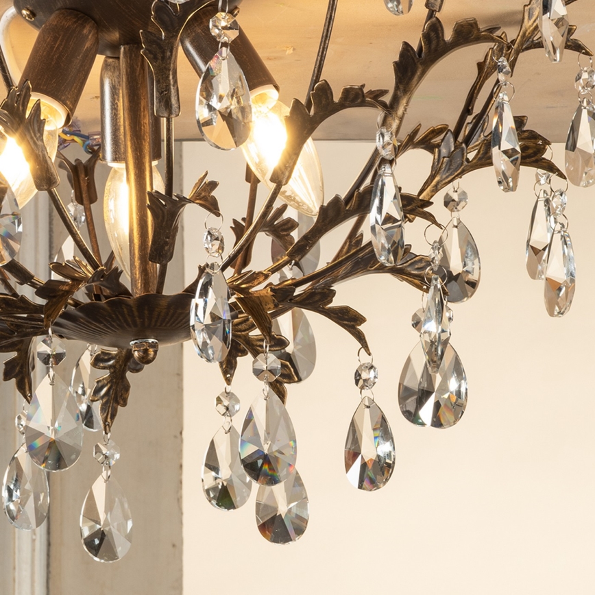 ONLI - Потолочный светильник TERESA 3xE14/6W/230V бронзовый