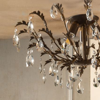 ONLI - Потолочный светильник TERESA 3xE14/6W/230V бронзовый