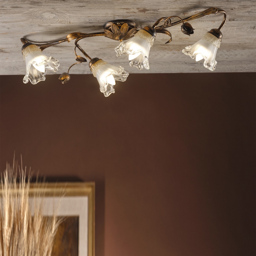 ONLI - Стельовий світильник ARIANNA 4xE14/6W/230V бронзовий