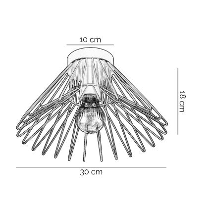 ONLI - Стельовий світильник DUCCIO 1xE27/22W/230V діаметр 30 см чорний
