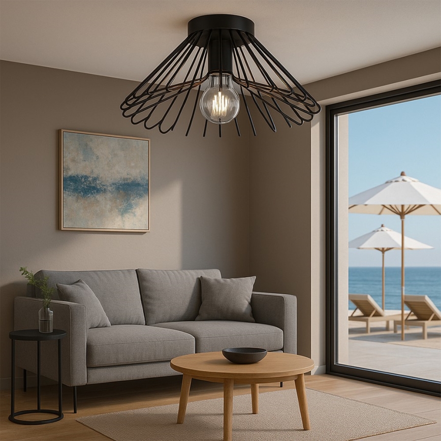 ONLI - Стельовий світильник DUCCIO 1xE27/22W/230V діаметр 60 см чорний