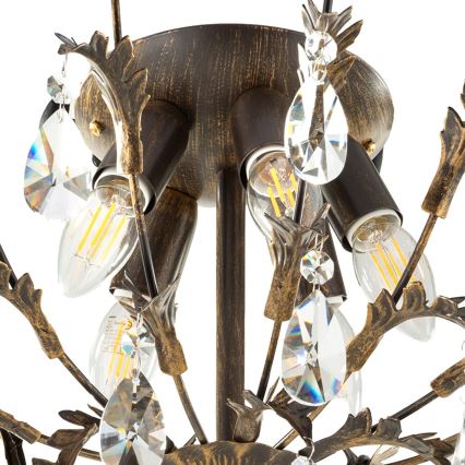 ONLI - Стельовий світильник TERESA 5xE14/6W/230V бронзовий