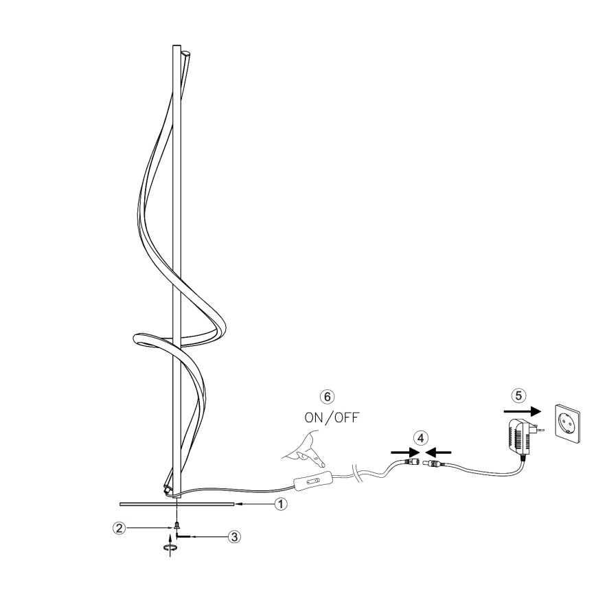 ONLI - Светодиодная настольная лампа TWIST LED/16W/230V 4000K 81 см черный