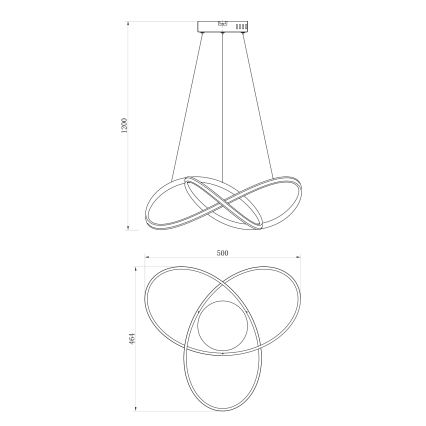 ONLI - Светодиодная подвесная люстра DAFNE LED/30W/230W 4000K черный