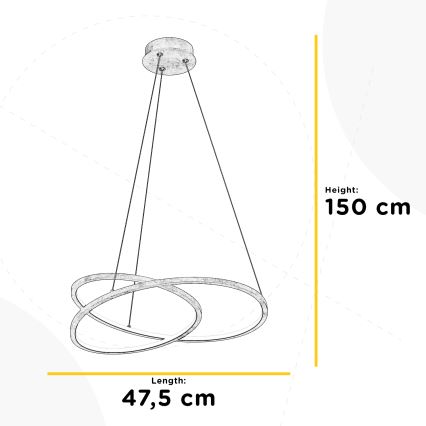 ONLI - Светодиодная подвесная люстра LIBERTY LED/30W/230V 4000K золотистый