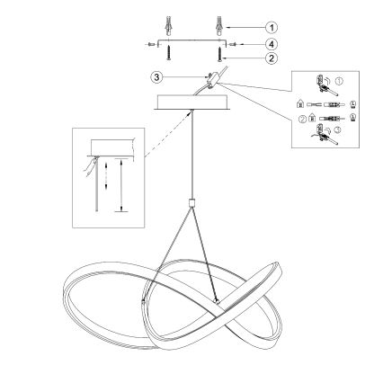 ONLI - Светодиодная подвесная люстра LOOP LED/40W/230V 4000K блестящий хром