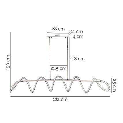 ONLI - Светодиодная подвесная люстра SPIRALE LED/72W/230V 3000K белый