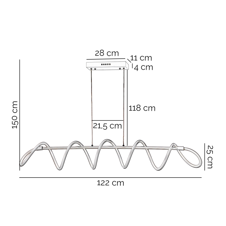 ONLI - Светодиодная подвесная люстра SPIRALE LED/72W/230V 3000K белый